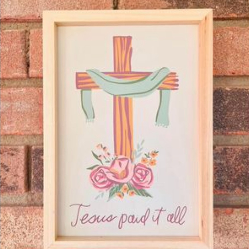 *Jesus Paid It All Inset Box Sign - Picture 6 of 10